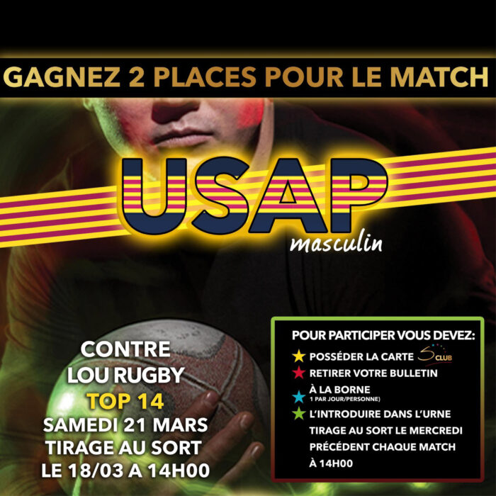 Tentez de gagner vos places pour USAP – LOU Rugby !